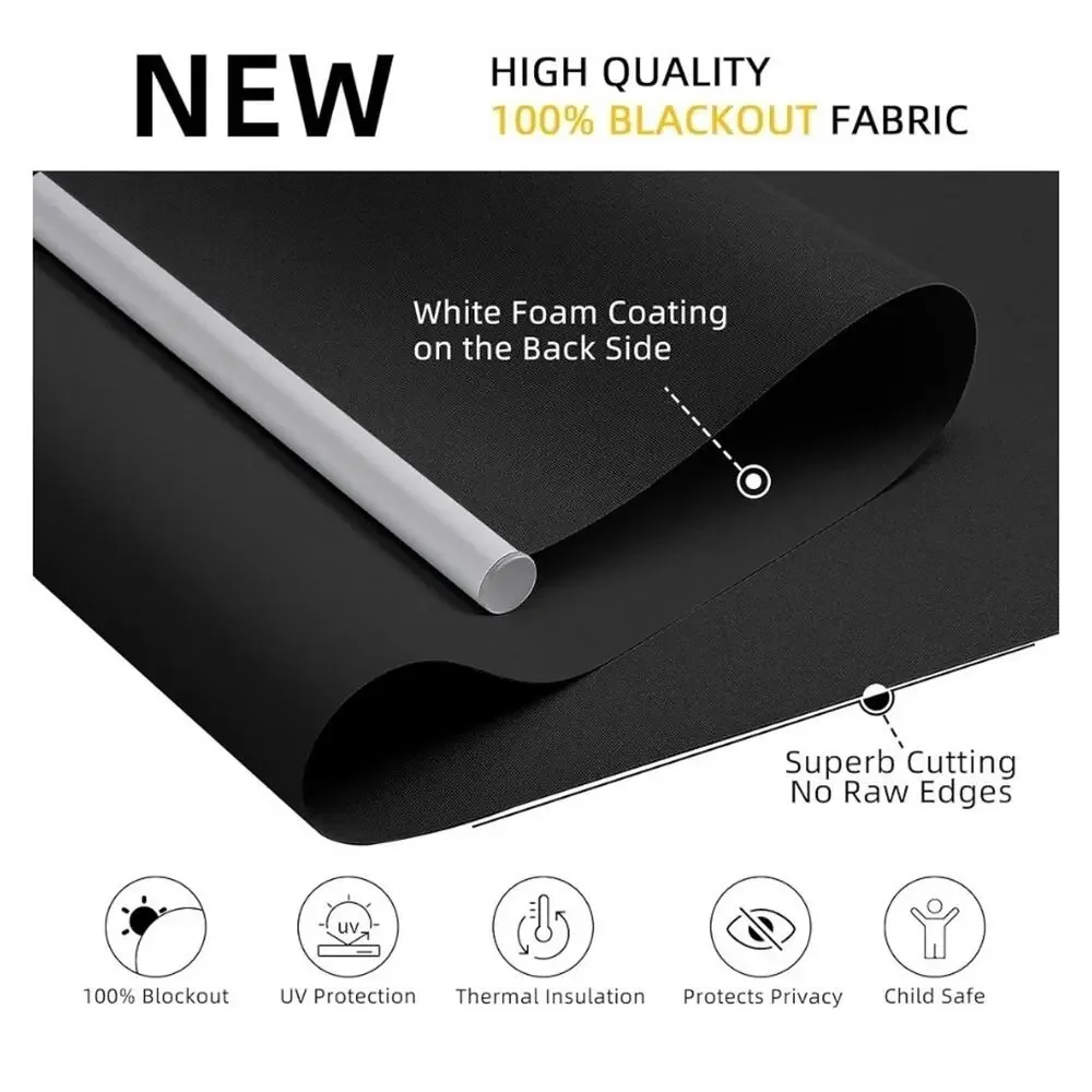 Blackout Roller Blinds, Cordless Thermal Shades, 47